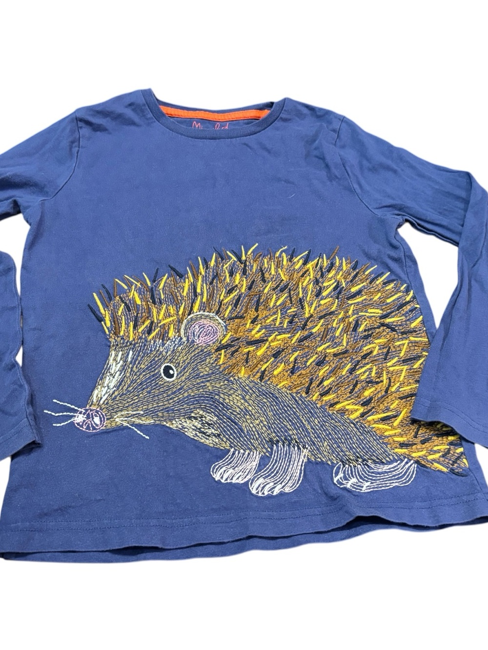 Mini Boden Size 7/8 Blur shirt with hedgehog